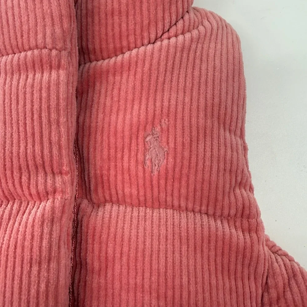 Ralph Lauren Pink Corduroy Puffer Vest Baby Girls 9M NWT fall preppy fashion